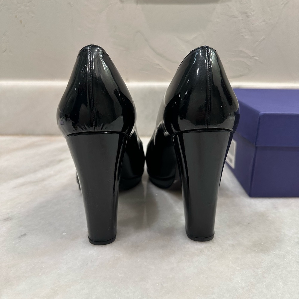 Stuart Weitzman Black Patent Leather Tango Heels Platform - Picture 3 of 6